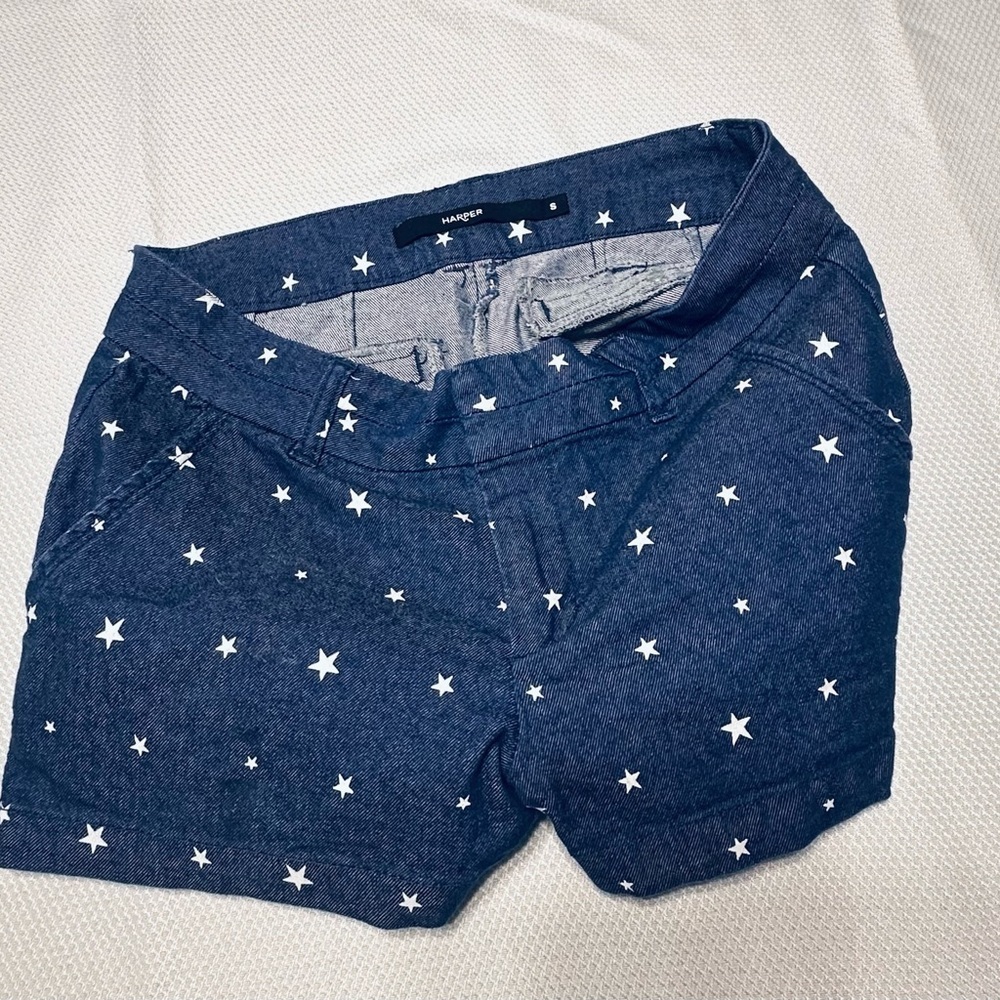 Harper Blue Jean Shorts with Tailored Fit - Picture 3 of 5